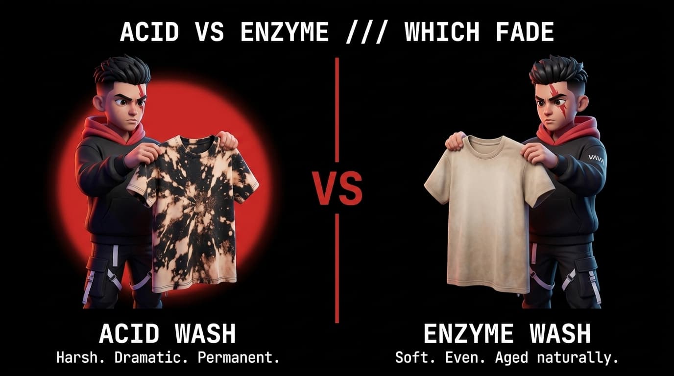 Acid-Wash vs. Enzyme-Wash: Choosing the Right Faded Patina for Heavy Tees