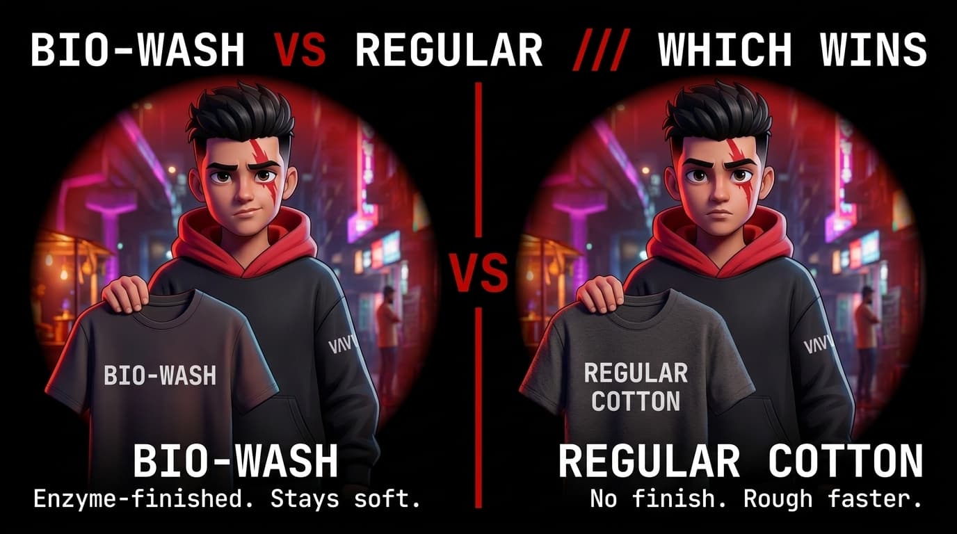 Bio-Wash vs. Regular Cotton: Which Streetwear T-Shirt Lasts Longer?
