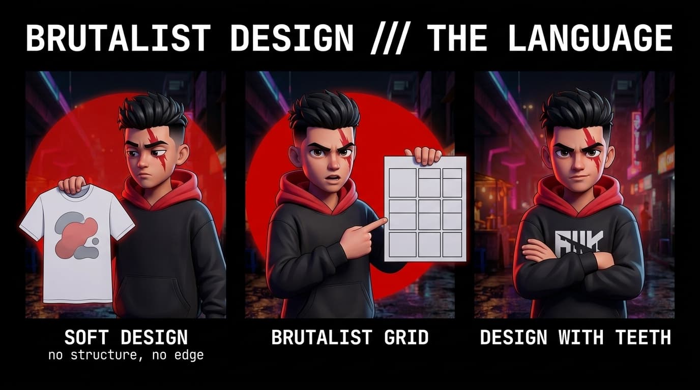 Brutalist Graphic Design in Streetwear: Grid Systems and Heavyweight Print Placements