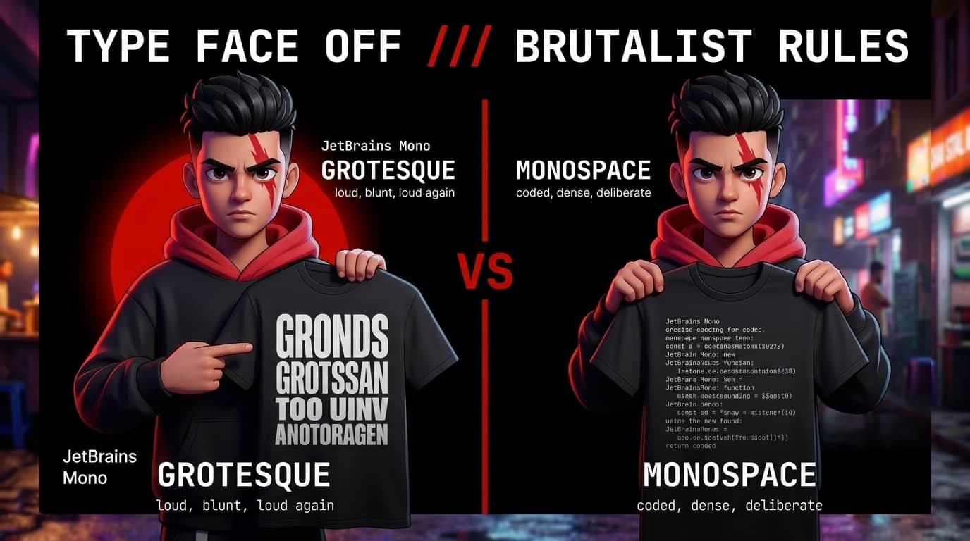 The Brutalist Typography Code: Grotesque vs. Monospace in Streetwear