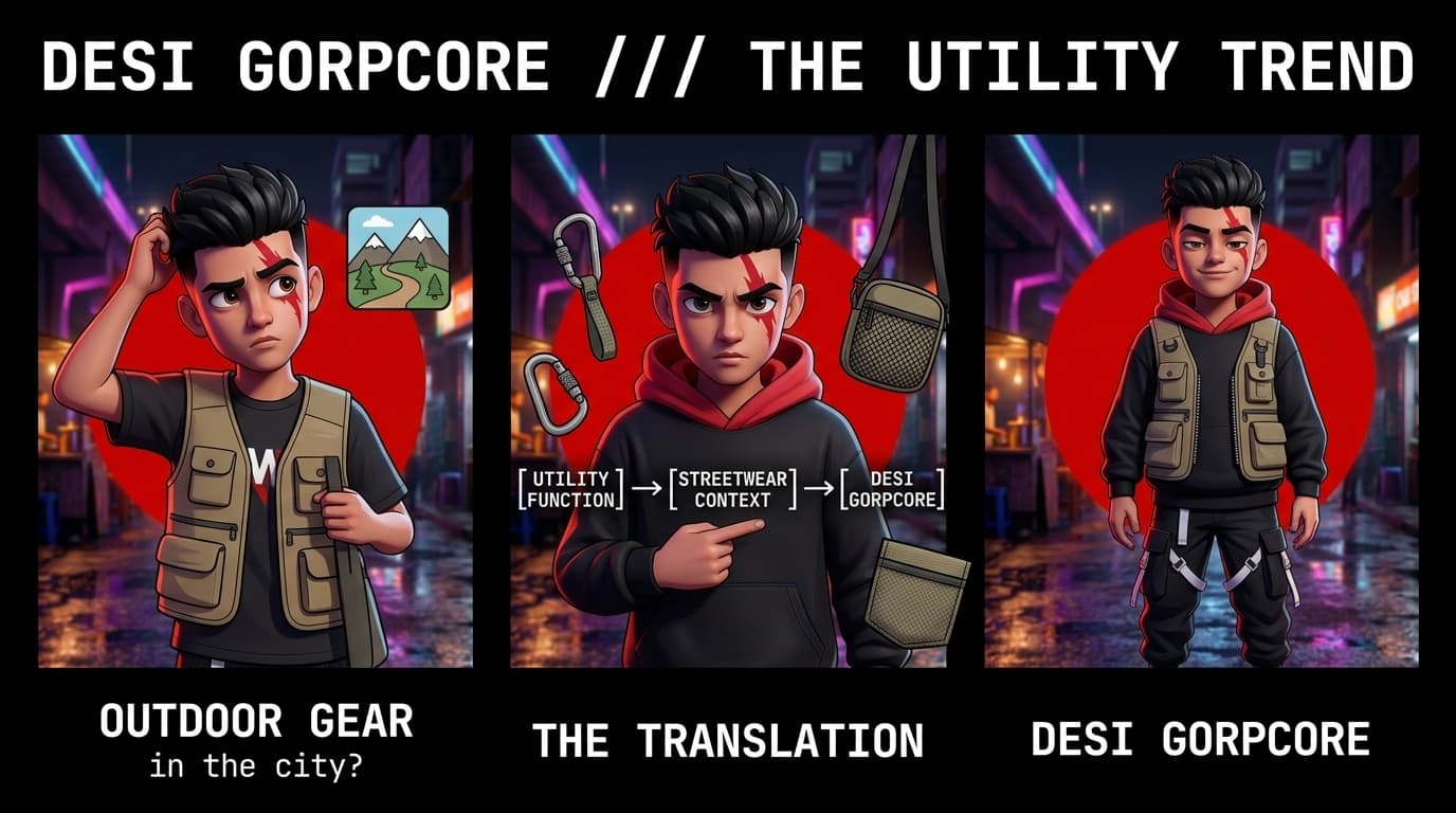 The Rise of Desi-Gorpcore — Why Indian Streetwear Adopts Utility and Outdoor Gear