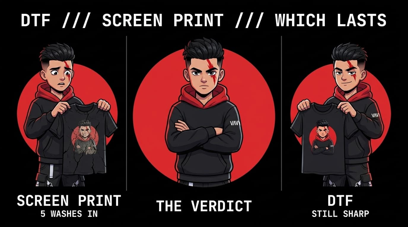 DTF vs Screen Print: Which Print Lasts Longer on Your Tee?