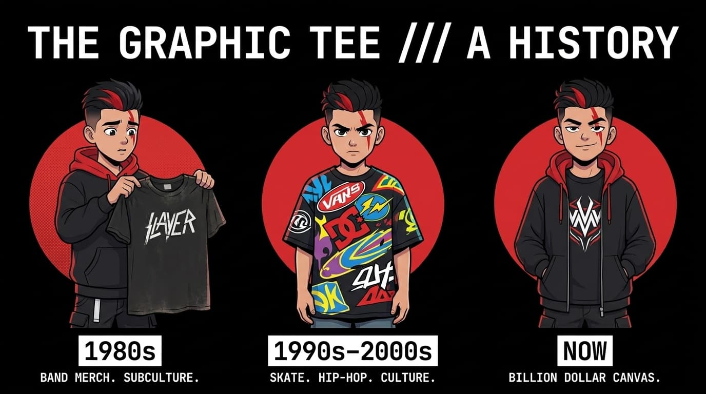 The History of Graphic Tees: From Band Merch to Billion-Dollar Streetwear