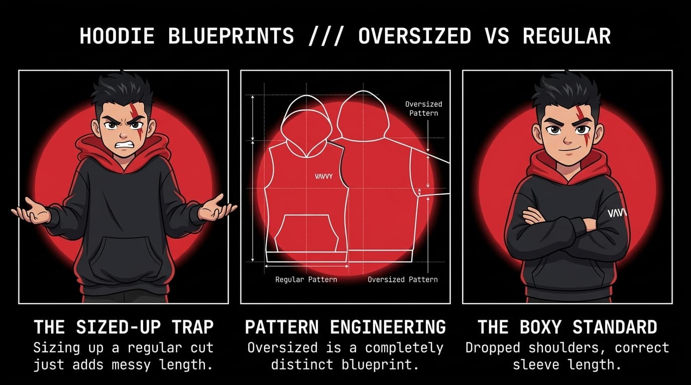 Oversized Hoodie vs Regular Hoodie — What's the Actual Difference?