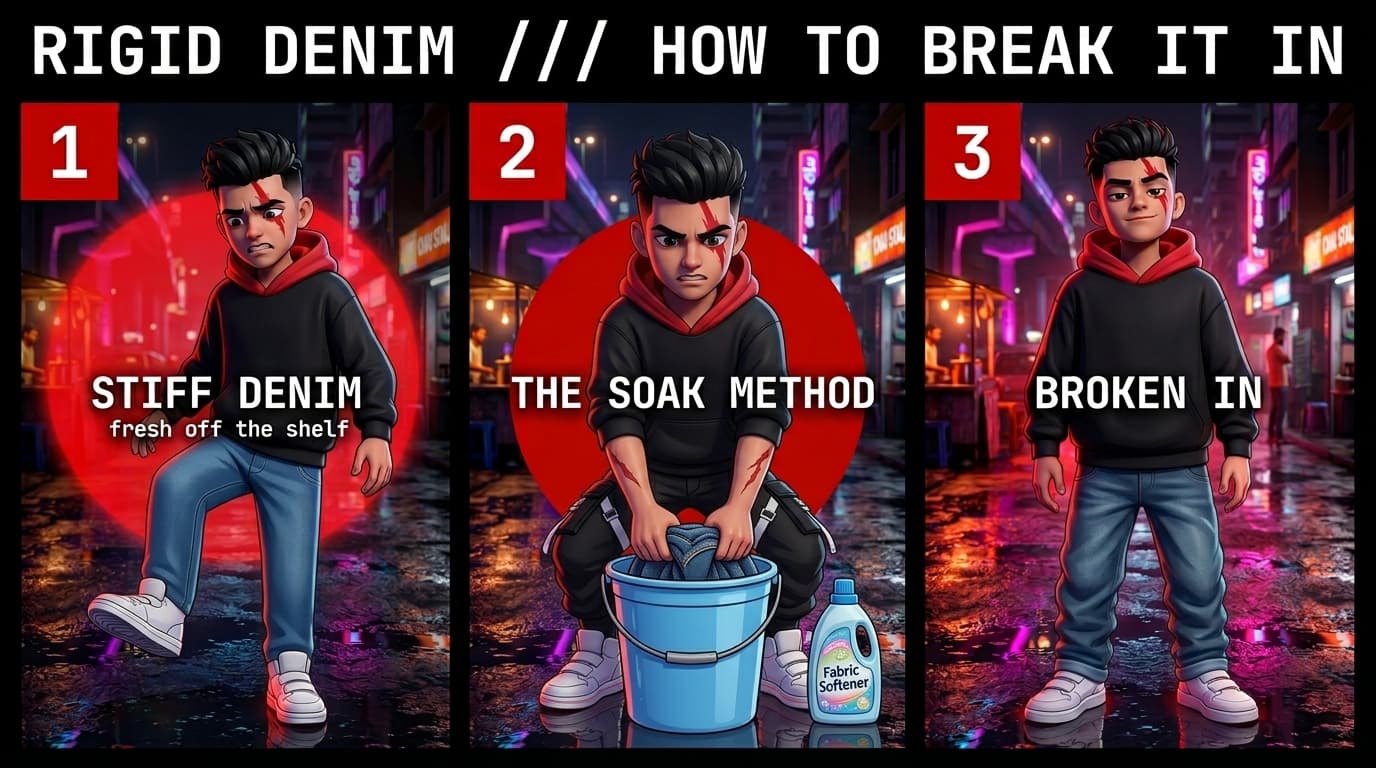 How to Soften Rigid Streetwear Denim: Safe Break-In Protocols