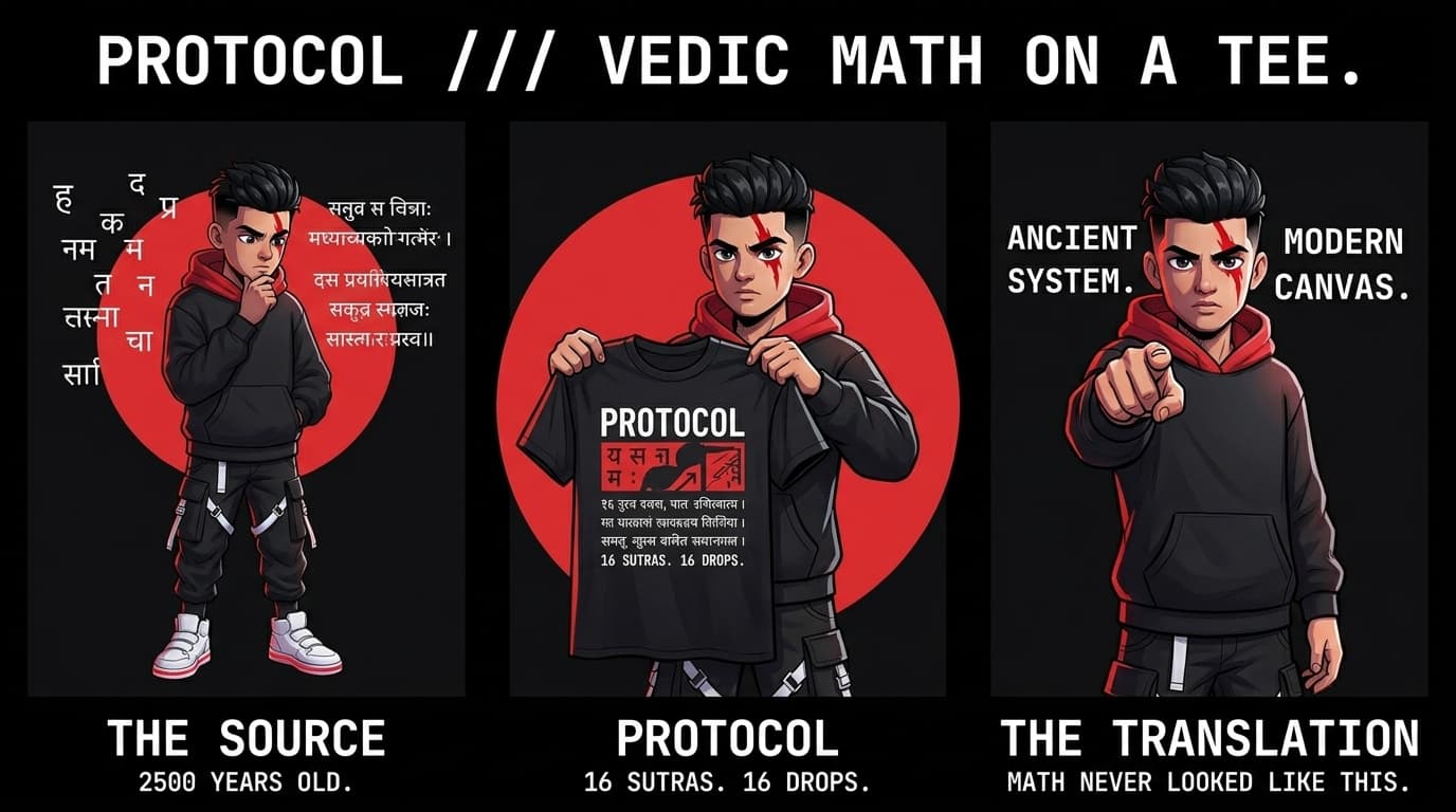 PROTOCOL: What 16 Vedic Math Sutras Look Like as Streetwear