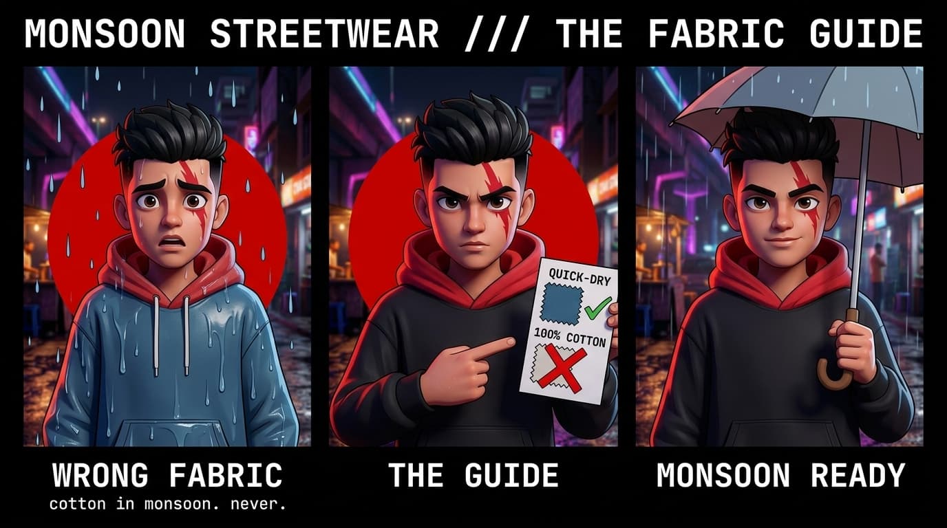Streetwear for Indian Monsoon: What Fabrics Actually Work in the Rain and Humidity