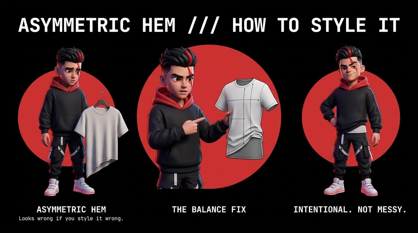 Asymmetric Hemlines in Streetwear: Styling Diagonal Seams and Split Hems