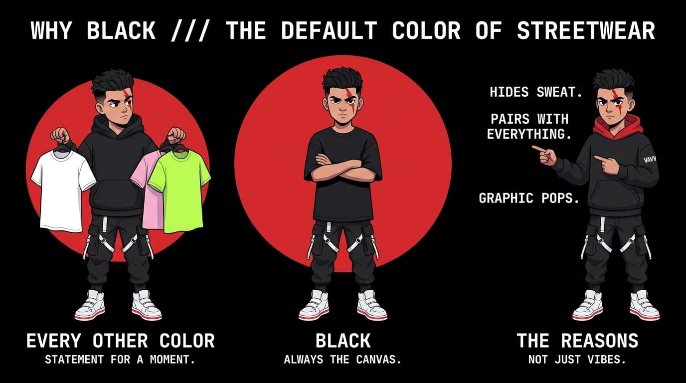 Why Black Is the Default Color of Streetwear