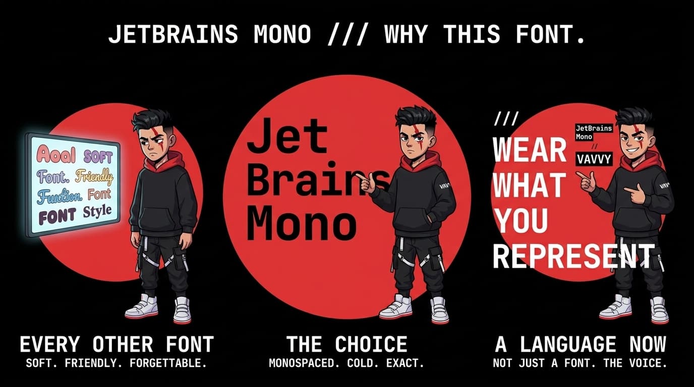 Why VAVVY Uses JetBrains Mono (And What It Says About the Brand)