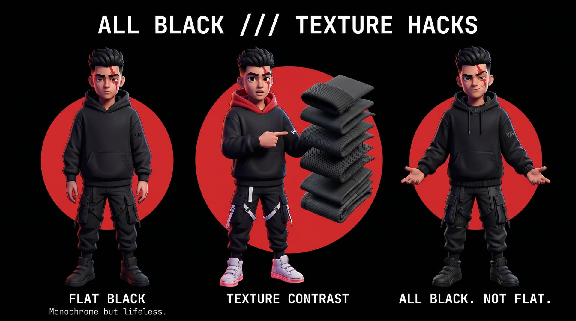 All-Black Streetwear Layering: Using Mesh, Ripstop, and Webbing in Humid Climates