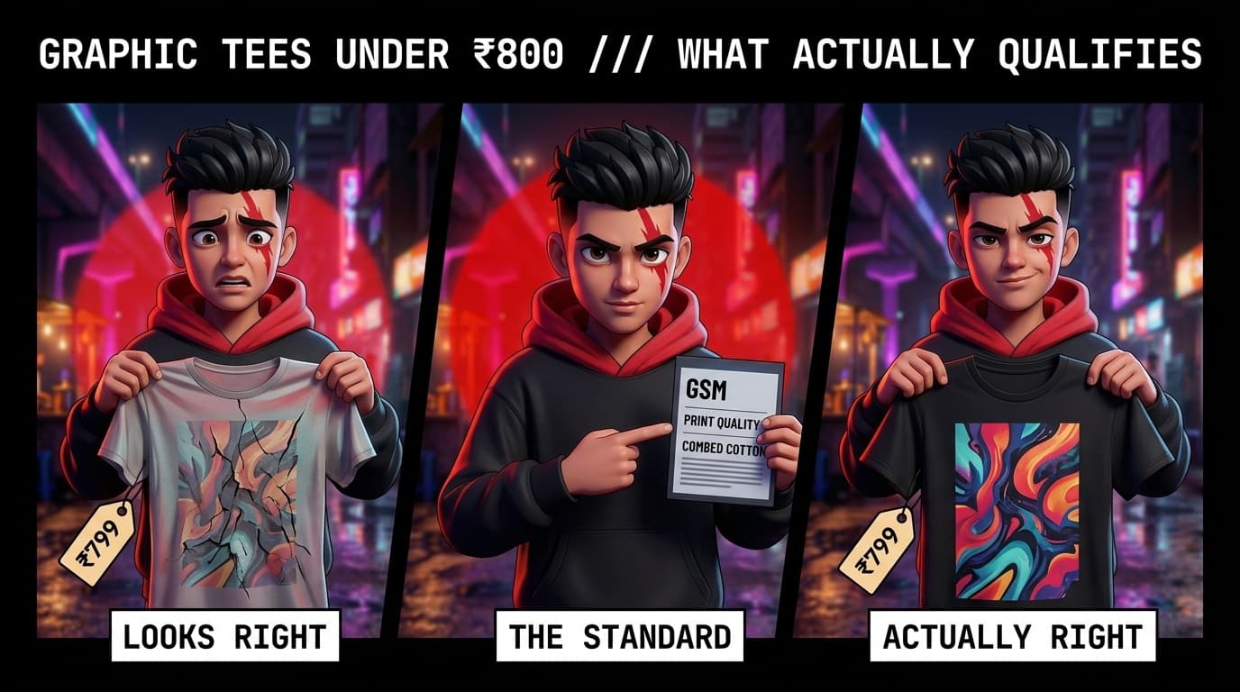 Best Graphic Tees Under ₹800 in India (2026): 5 Quality Checks Before You Buy