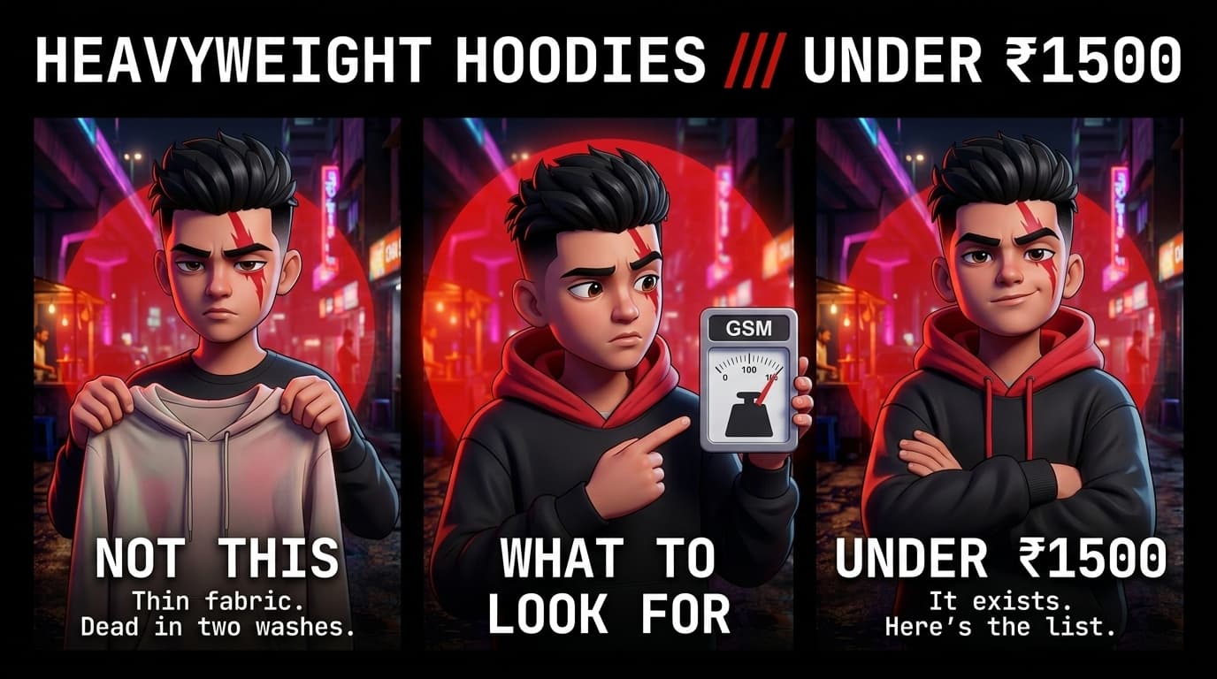 5 Best Heavyweight Streetwear Hoodies Under 1500 INR in India (2026)