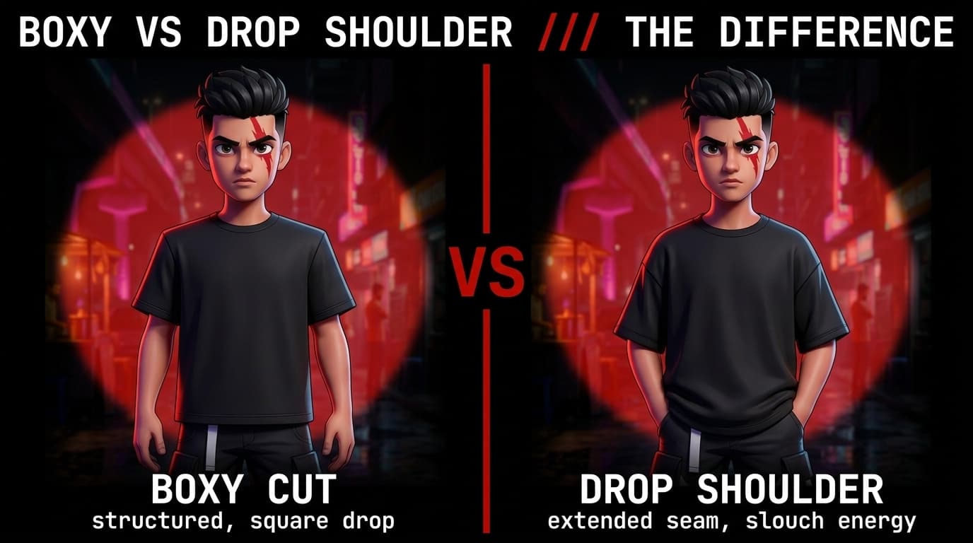 Boxy Cut vs Drop Shoulder — Demystifying the Foundation of Streetwear Fits