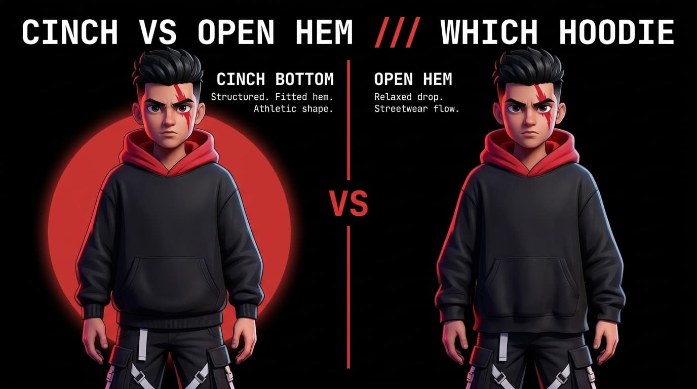 Cinch-Bottom vs Open-Hem Hoodies: Proportions, Layering, and Silhouette Drape