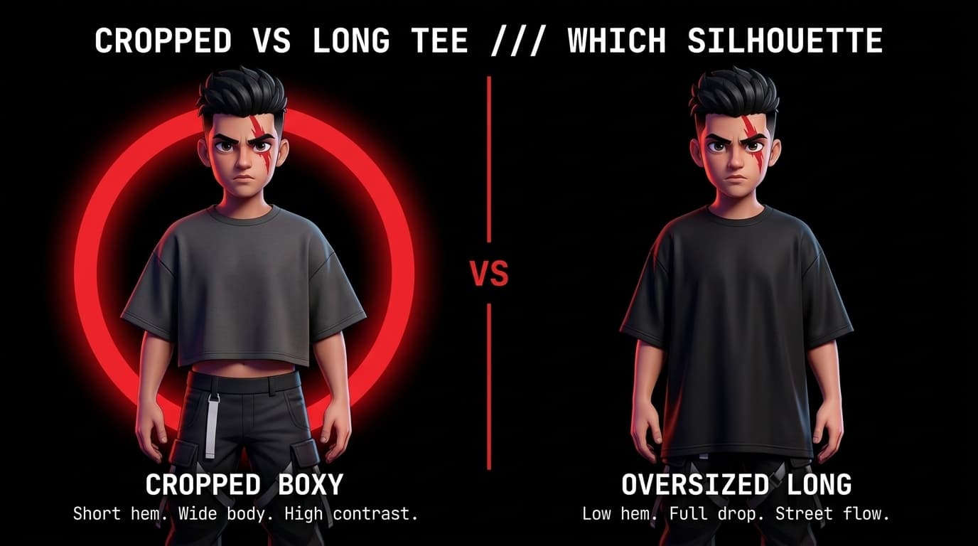 Cropped-Boxy vs Oversized-Long Tees: Managing Torso Proportions and Bottom Cuts