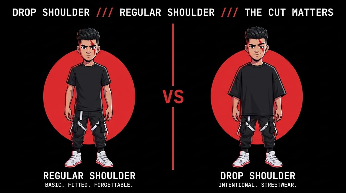The Difference Between Drop Shoulder and Regular Shoulder Tees