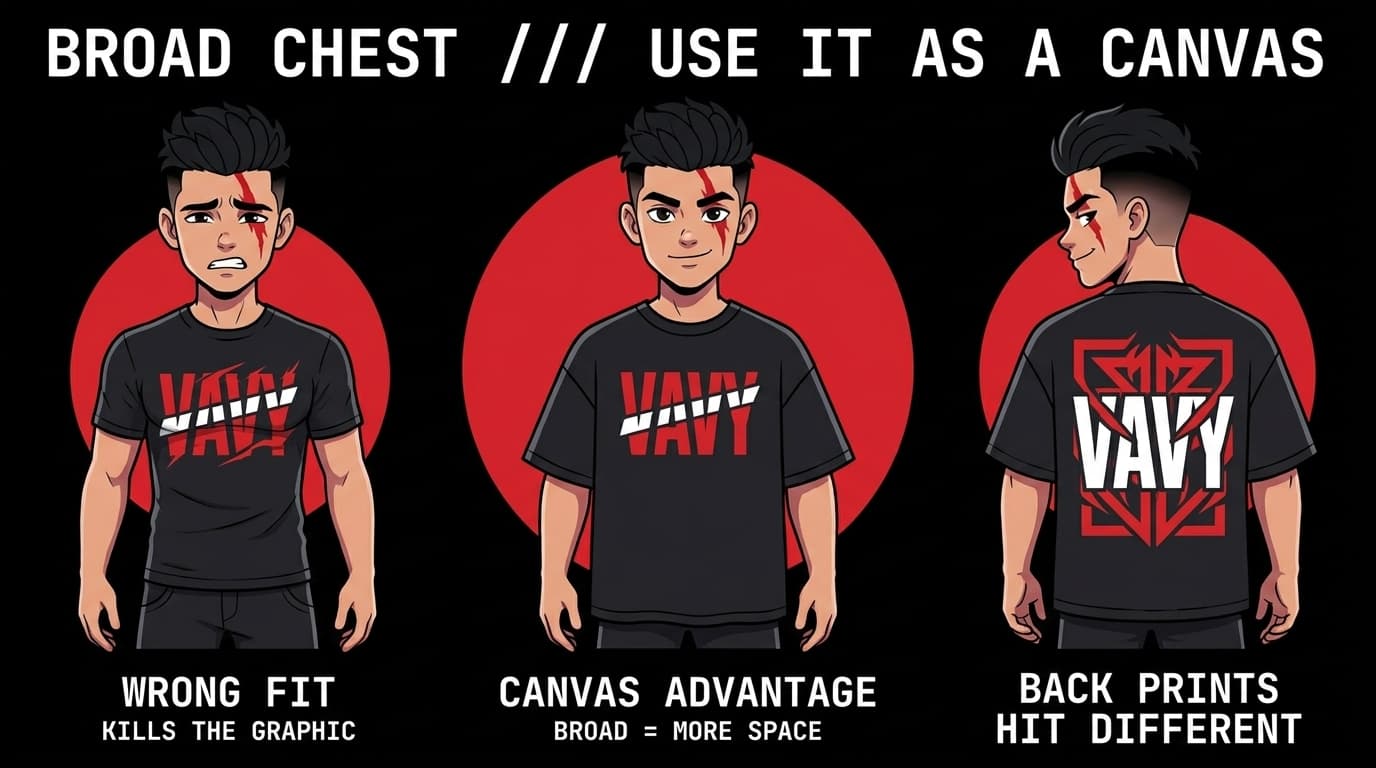 How to Wear Graphic Tees if You Have a Broad Chest