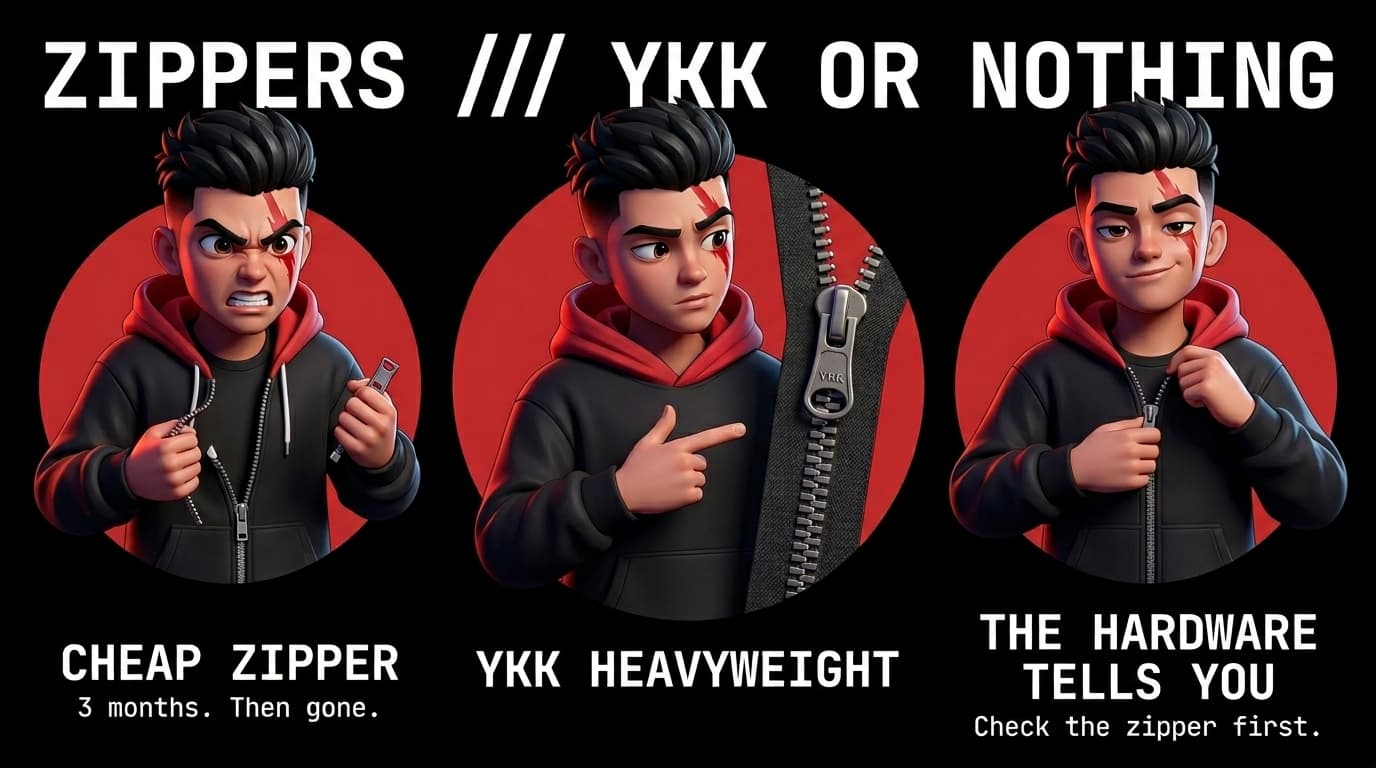 The Anatomy of a Heavyweight Zipper: YKK Hardware vs Generic Sliders in Hoodies