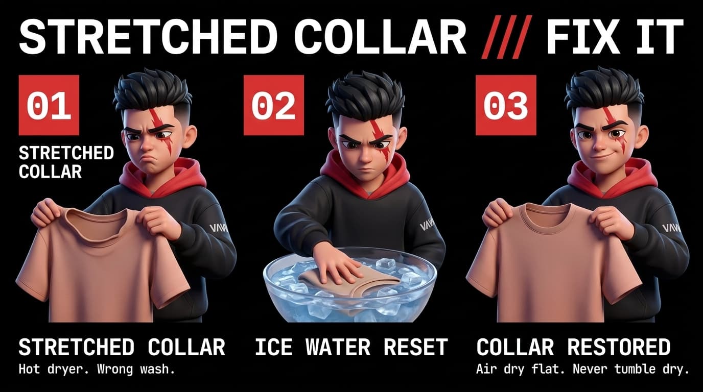 How to Fix a Stretched Crewneck Collar: Restoring Ribbed Neckbands
