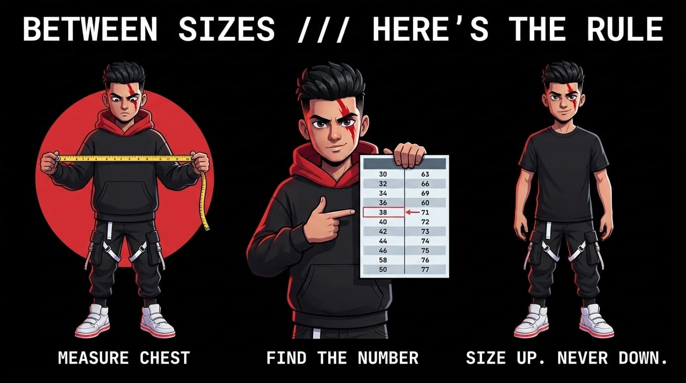 How to Read a T-Shirt Size Chart if You Are Between Sizes