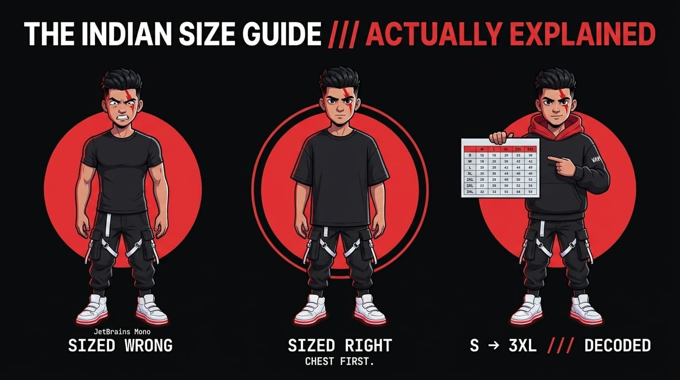 The Complete Indian T-Shirt Size Guide: S to 3XL Actually Explained