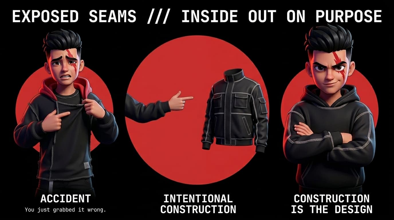 Inside-Out Apparel Design: Exposed Seams and Technical Raw-Edge Aesthetics
