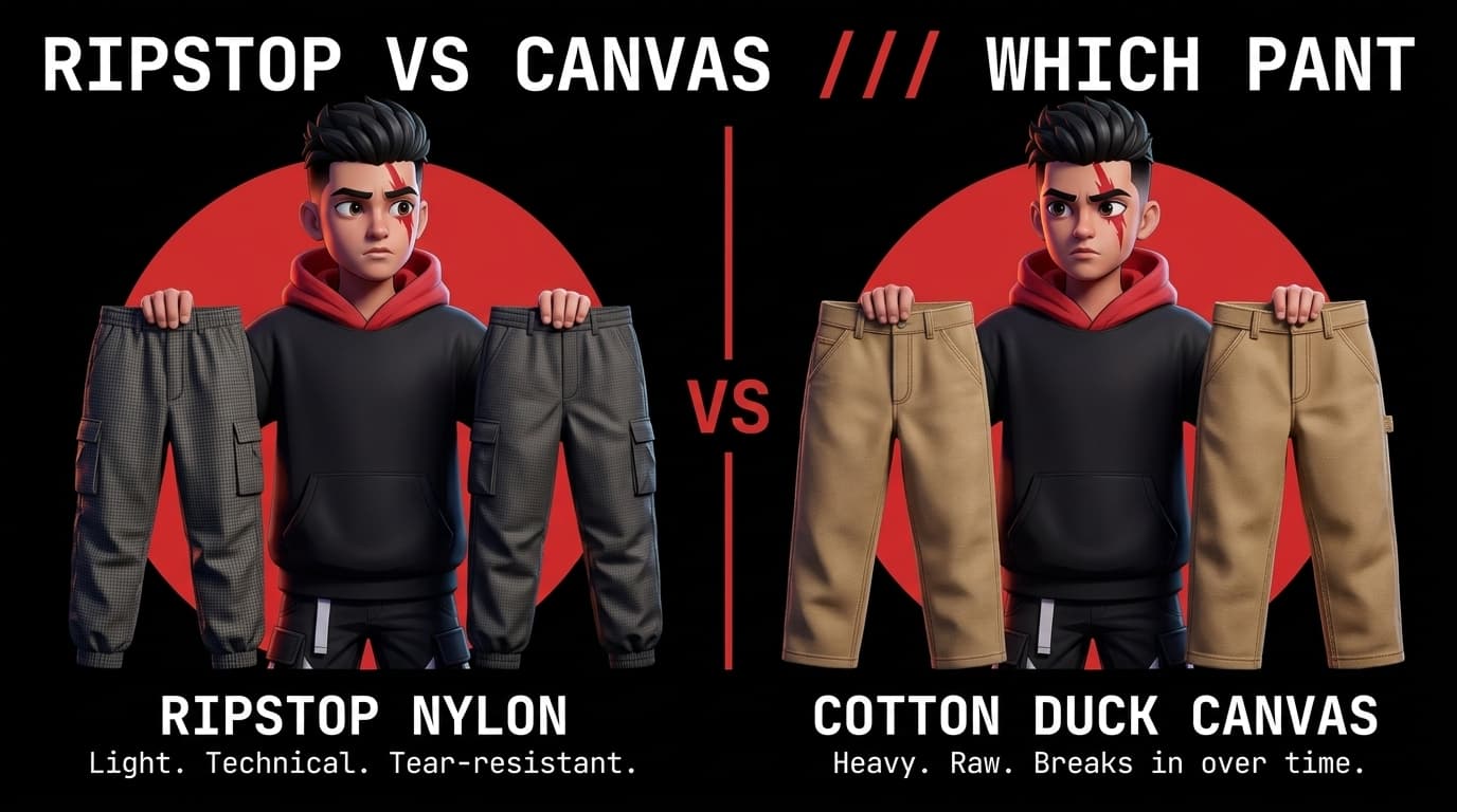 Ripstop Nylon vs Cotton Duck Canvas Cargo Pants: Technical Techwear vs Rugged Workwear