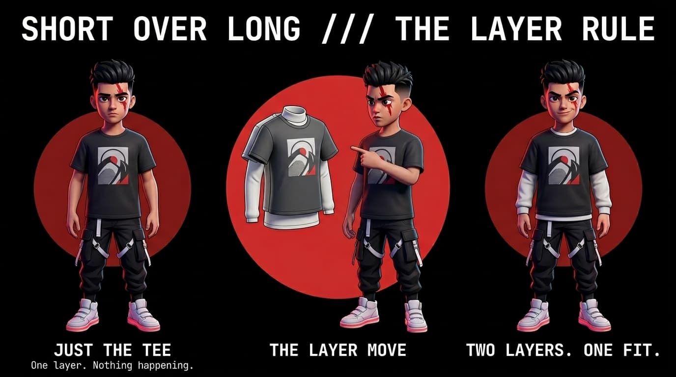 Short-Sleeve Over Long-Sleeve Layering: Proportions and Contrast Rules