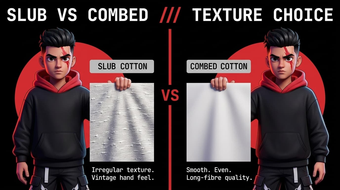 Slub Cotton vs Combed Cotton: Textures and Drape in Heavyweight Tees