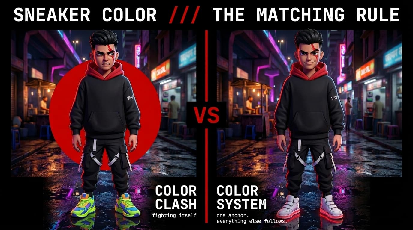 Sneaker-to-Clothing Color Matching — The 3-Color Styling Rule for Indian Streetwear