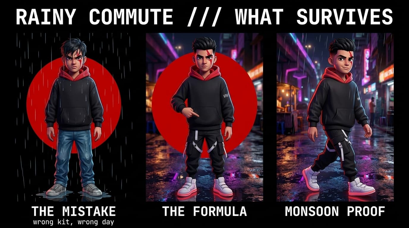 Streetwear Styling for Rainy Commutes: Footwear and Hem Management